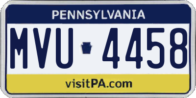 PA license plate MVU4458