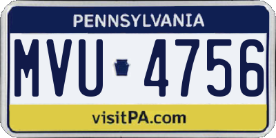 PA license plate MVU4756