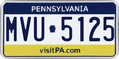 PA license plate MVU5125