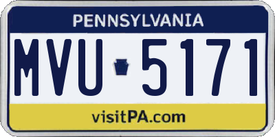 PA license plate MVU5171