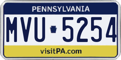 PA license plate MVU5254