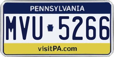 PA license plate MVU5266