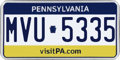 PA license plate MVU5335