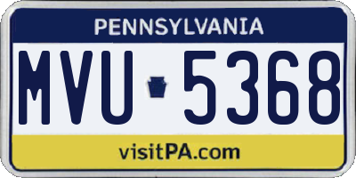 PA license plate MVU5368