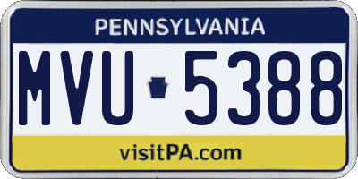 PA license plate MVU5388