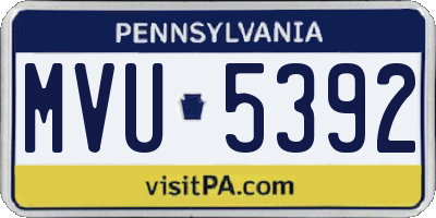 PA license plate MVU5392
