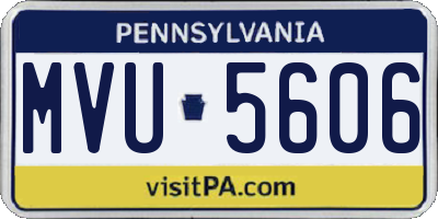 PA license plate MVU5606