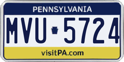 PA license plate MVU5724