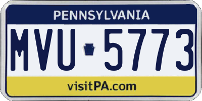 PA license plate MVU5773
