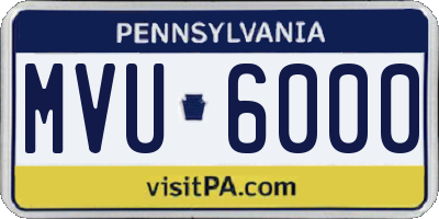 PA license plate MVU6000