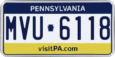 PA license plate MVU6118
