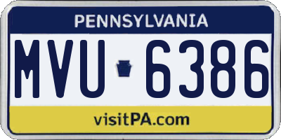 PA license plate MVU6386