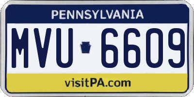 PA license plate MVU6609