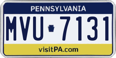 PA license plate MVU7131