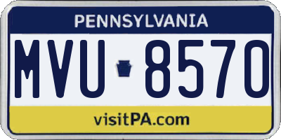 PA license plate MVU8570
