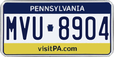 PA license plate MVU8904