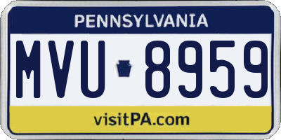PA license plate MVU8959