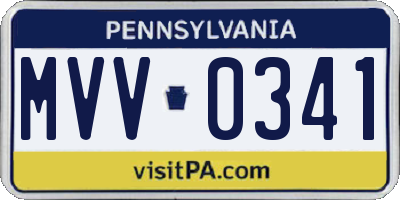 PA license plate MVV0341