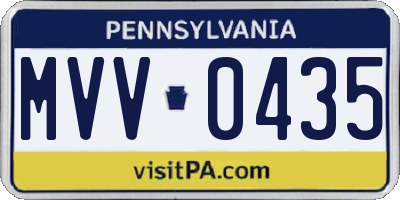 PA license plate MVV0435