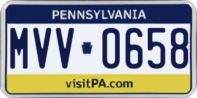 PA license plate MVV0658