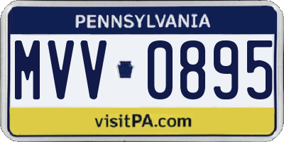 PA license plate MVV0895