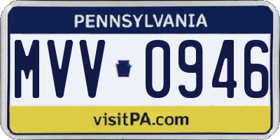 PA license plate MVV0946