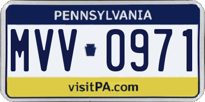 PA license plate MVV0971
