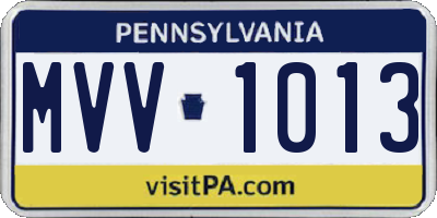 PA license plate MVV1013