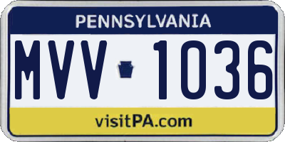 PA license plate MVV1036