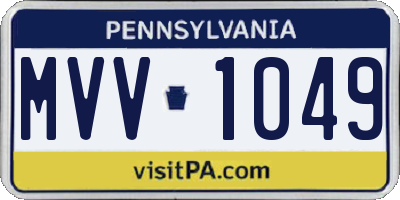 PA license plate MVV1049