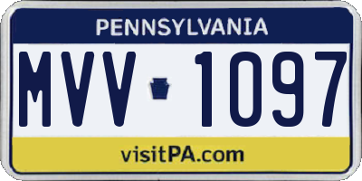 PA license plate MVV1097
