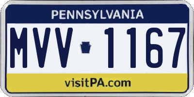 PA license plate MVV1167