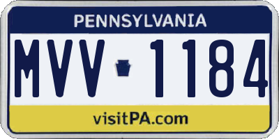 PA license plate MVV1184