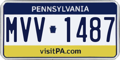 PA license plate MVV1487