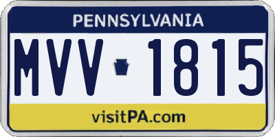 PA license plate MVV1815