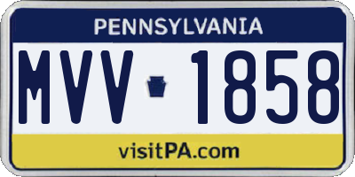 PA license plate MVV1858