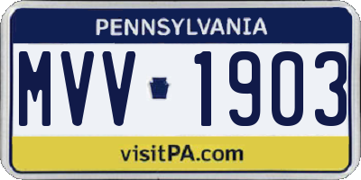 PA license plate MVV1903