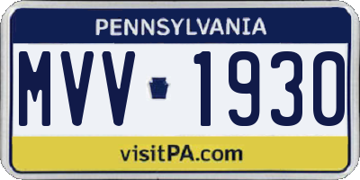 PA license plate MVV1930