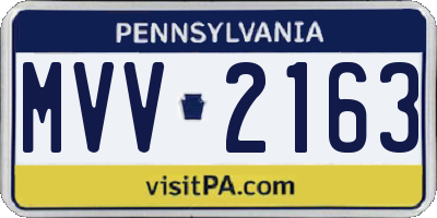 PA license plate MVV2163
