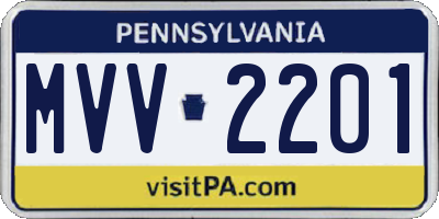 PA license plate MVV2201