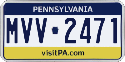 PA license plate MVV2471