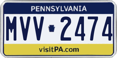 PA license plate MVV2474