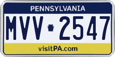 PA license plate MVV2547
