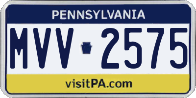 PA license plate MVV2575