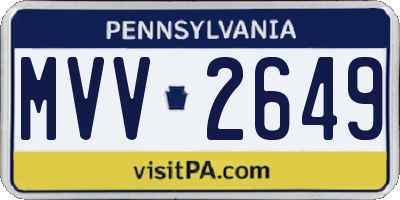 PA license plate MVV2649