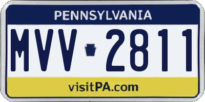 PA license plate MVV2811