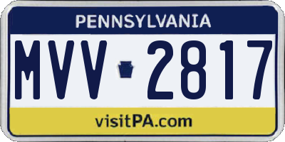 PA license plate MVV2817