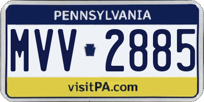 PA license plate MVV2885