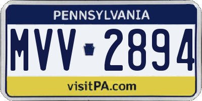 PA license plate MVV2894