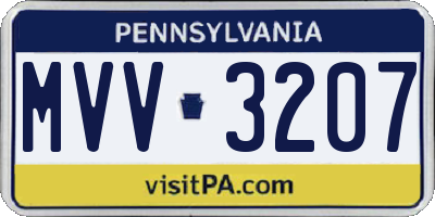 PA license plate MVV3207